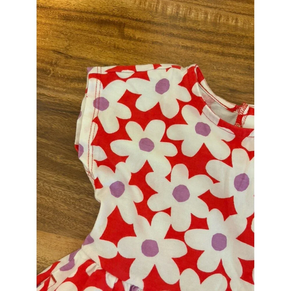 Primary Backyard Dress, Bold Blooms in Poppy, Size 3T